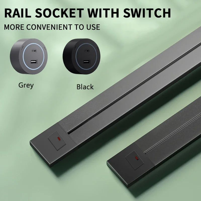 Aluminum Wall Power Rail Socket