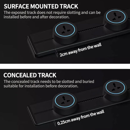 Aluminum Wall Power Rail Socket