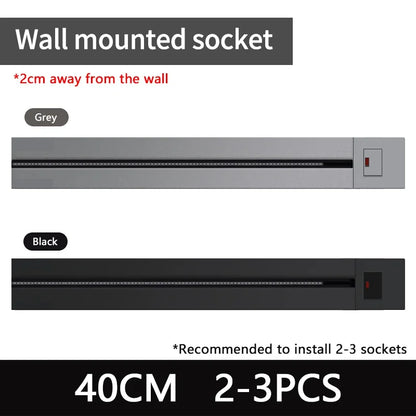 Aluminum Wall Power Rail Socket