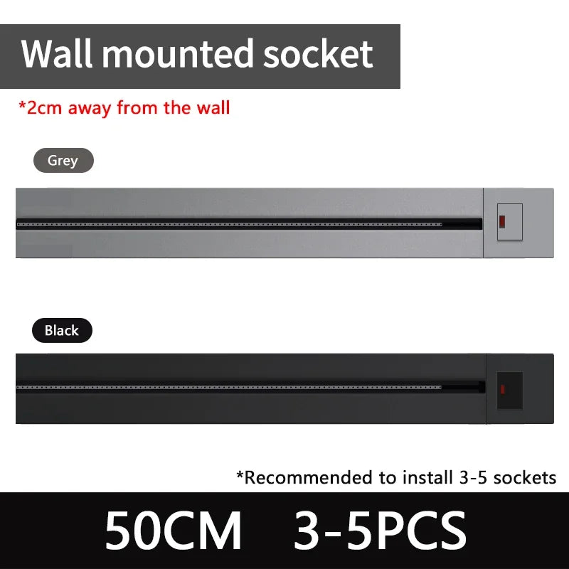 Aluminum Wall Power Rail Socket